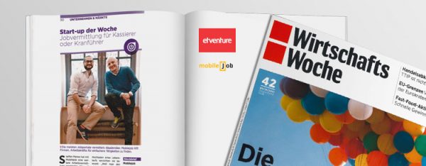 Jobvermittlung für Kassierer oder Kranführer“ - unter dieser Headline stellt die WirtschaftsWoche in seiner aktuellen Ausgabe mobileJob als "Startup der Woche“ vor.